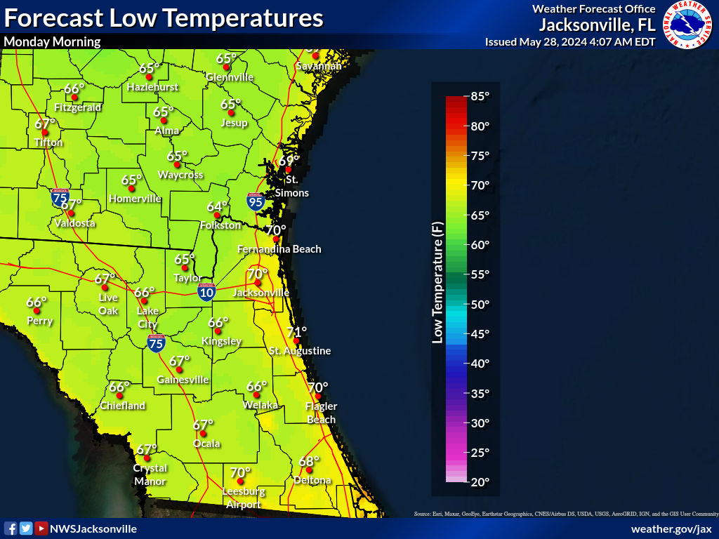 Expected Low Temperature for Night 6
