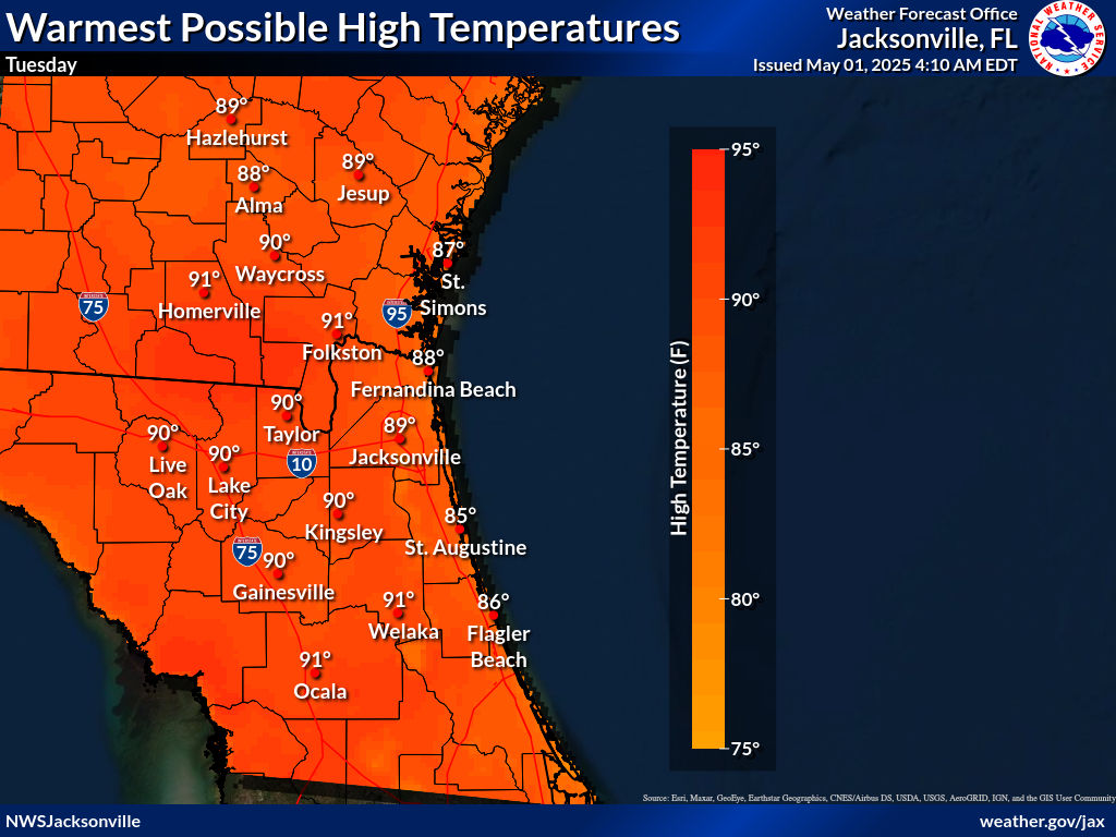 Warmest Possible High Temperature for Day 6