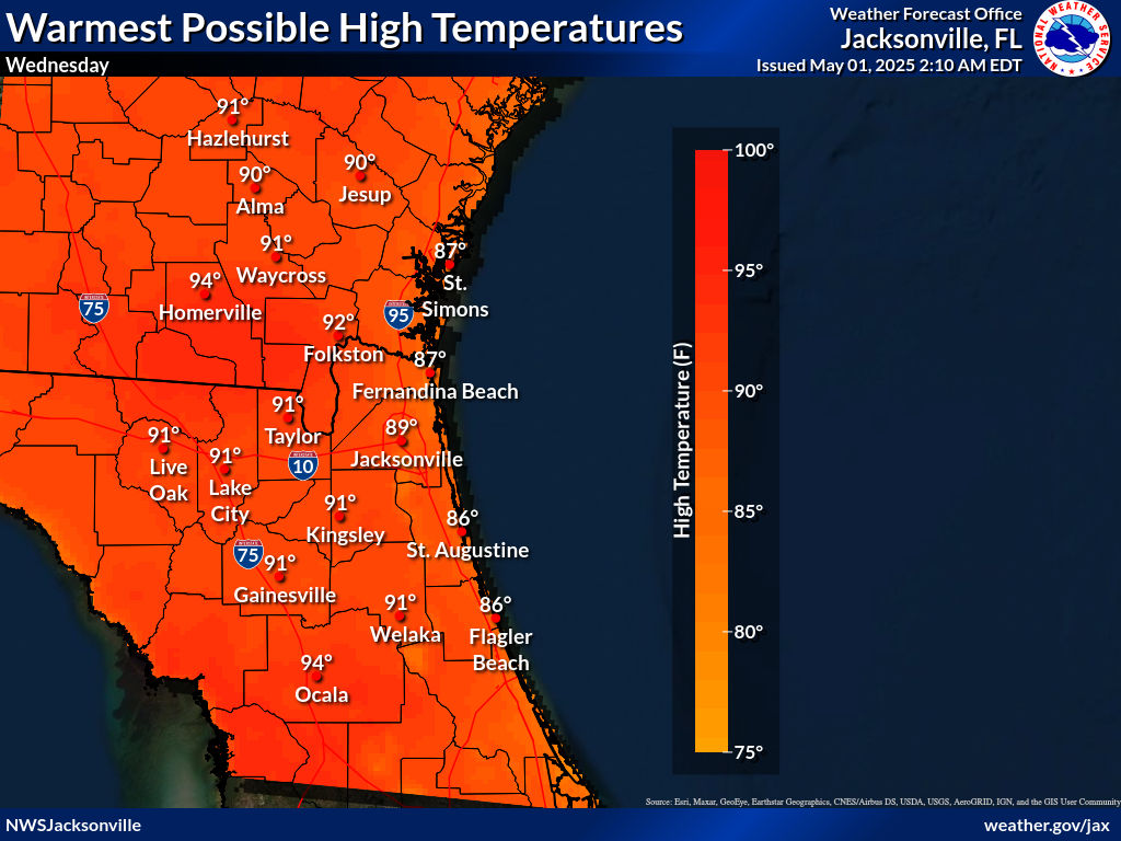 Warmest Possible High Temperature for Day 7