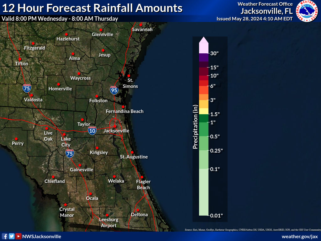 Expected Rainfall for Night 2