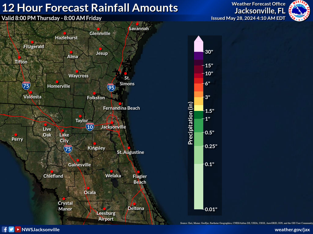 Expected Rainfall for Night 3