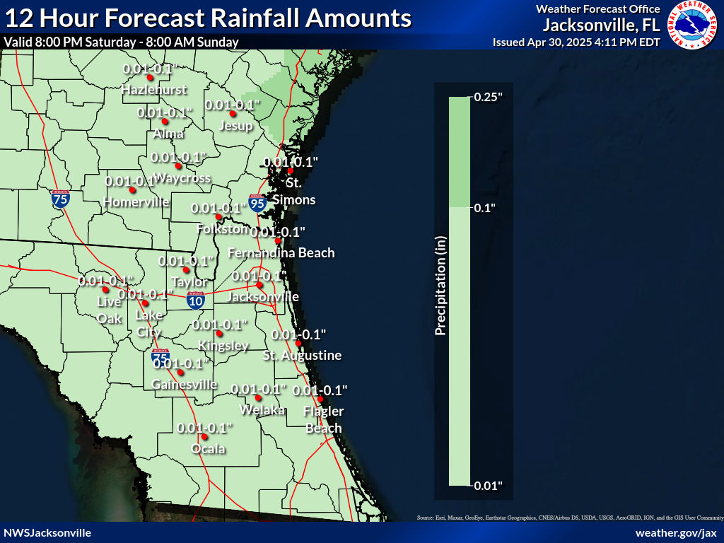 Expected Rainfall for Night 4