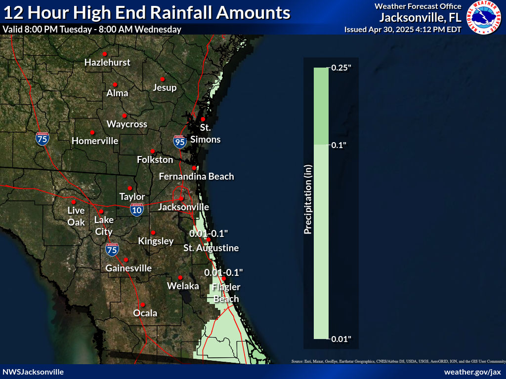 Greatest Possible Rainfall for Night 7