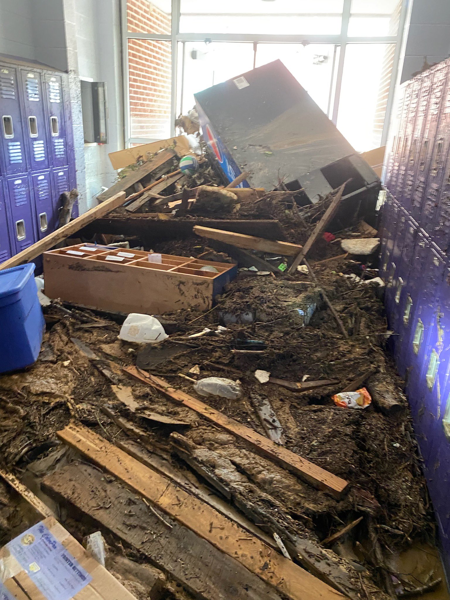 Buckhorn School in Perry County severely damaged due to flash flooding.