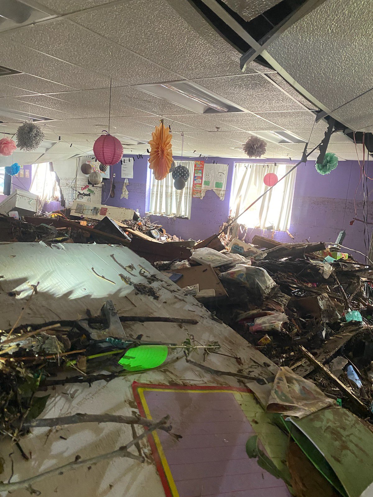 Buckhorn School in Perry County severely damaged due to flash flooding.