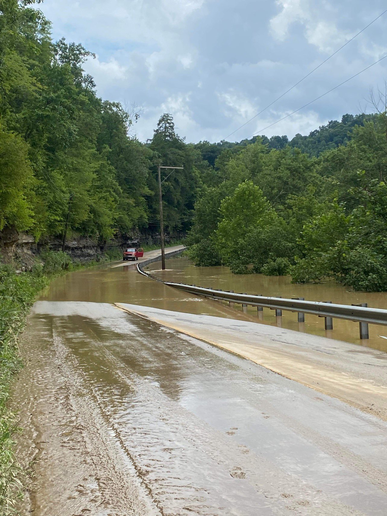 Flooding on Canoe Rd in Jackson, KY from the Middle Fork Kentucky River