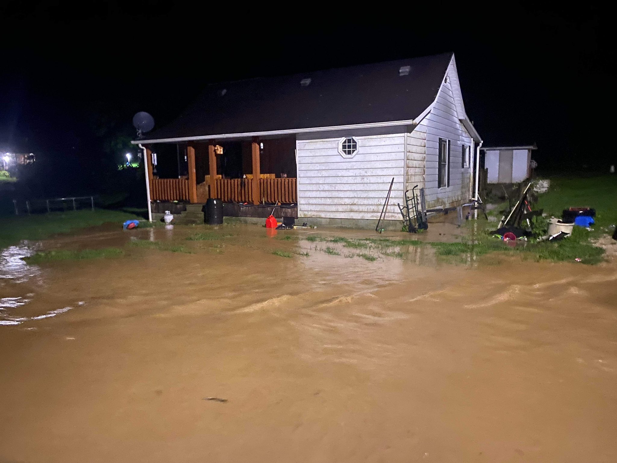Flash Flooding on Joe Little Fork Rd in Breathitt County, KY