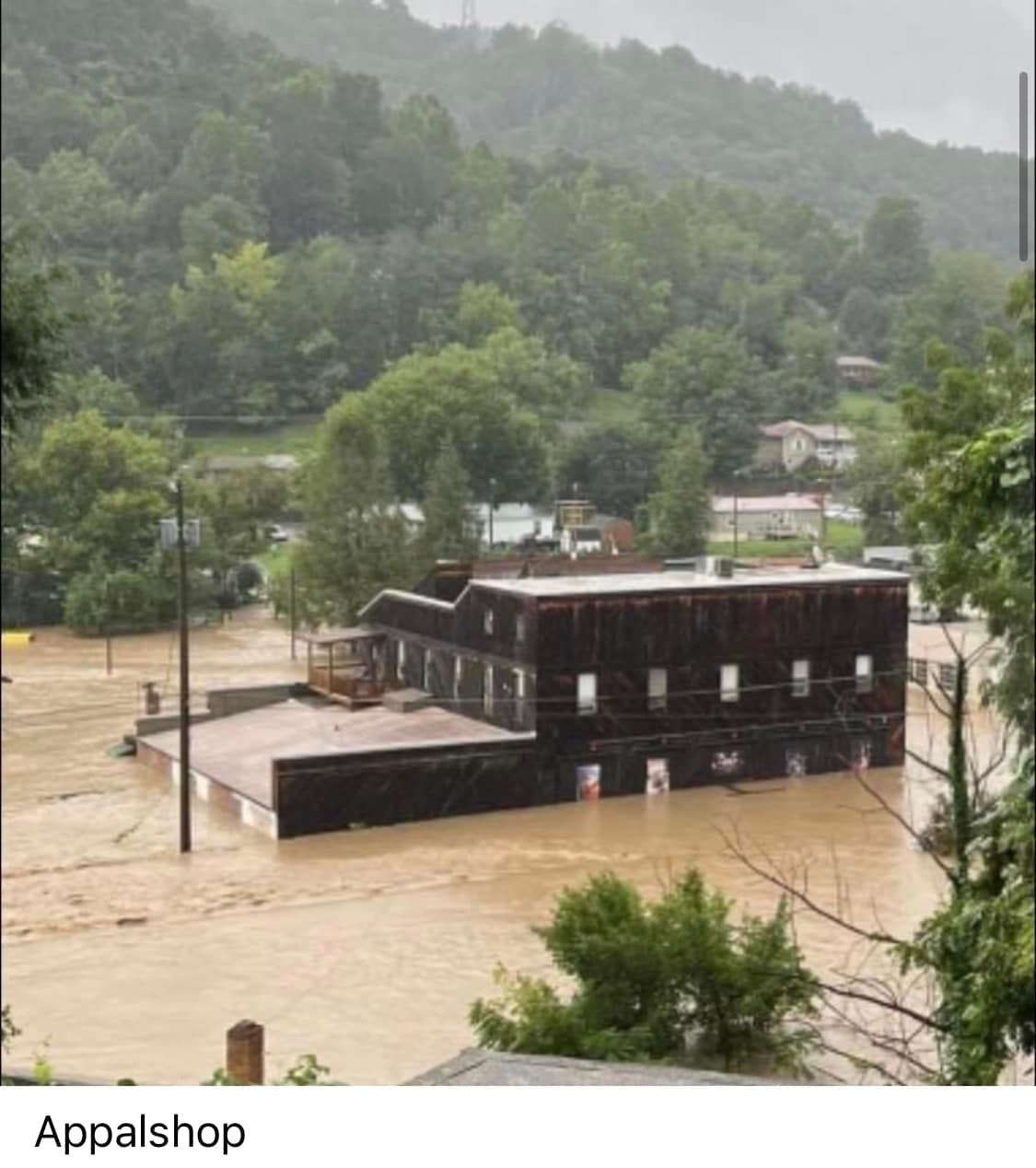 Altro Church of God in Jackson, KY inundated by flash flooding