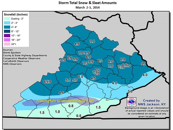 Summary of March 2-3 Winter Storm