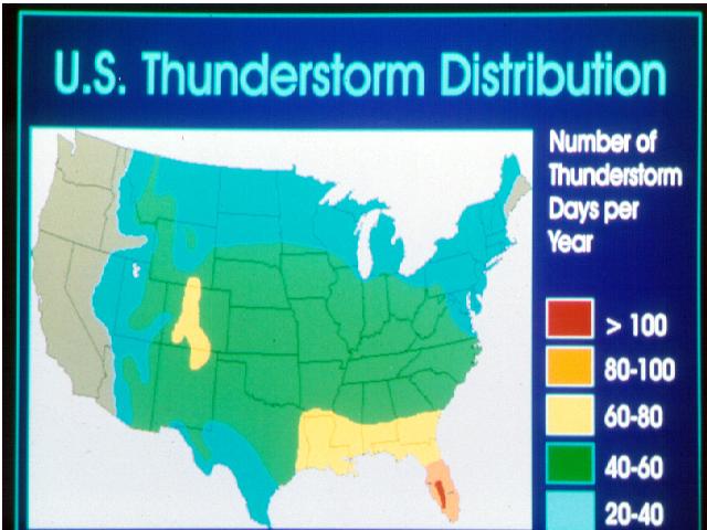 U.S Thunderstorm Distribution
