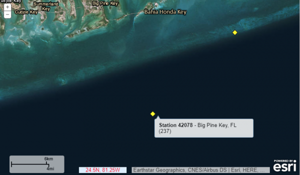Satellite map of buoy location