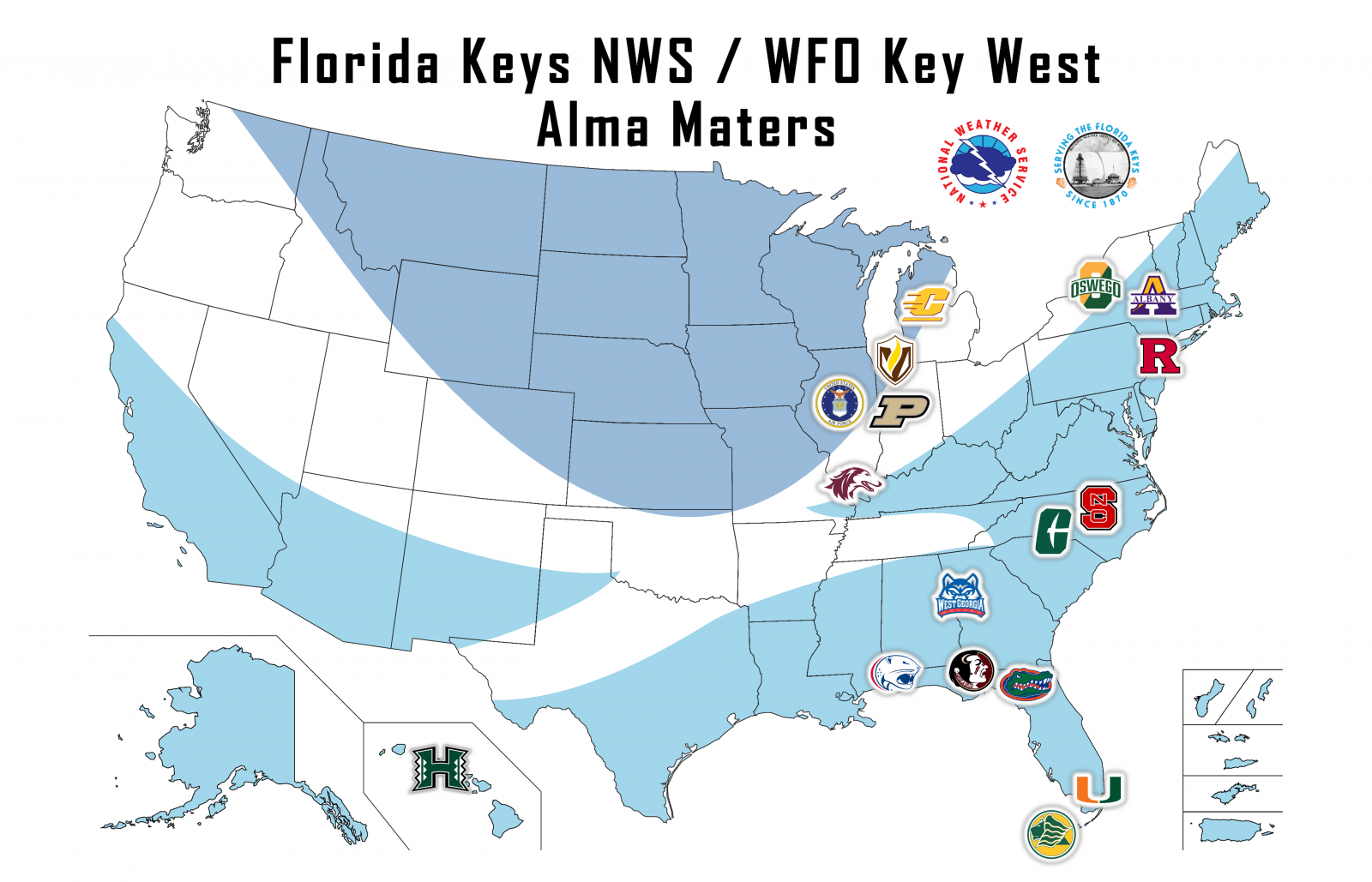 Florida Keys NWS Alma Mater Map
