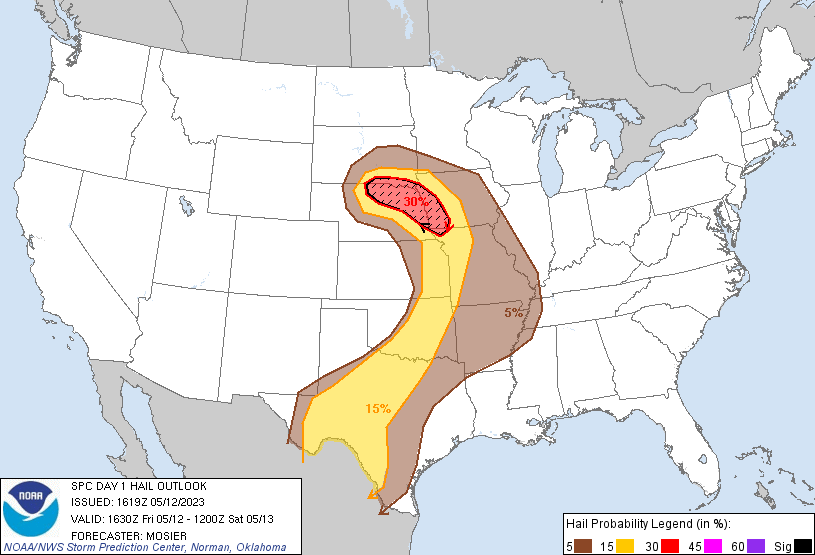 SPC Day 1 Hail Outlook