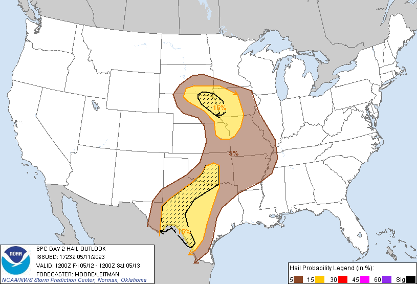 SPC Day 2 Hail Outlook