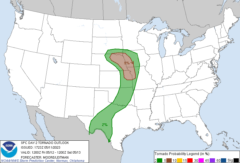 SPC Day 2 Tornado Outlook