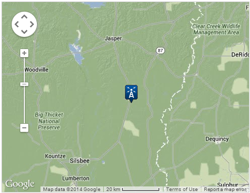Map location of Kirbyville