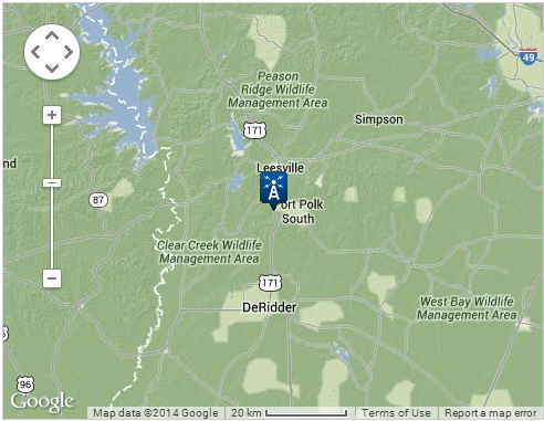 Map location of Leesville 6 SSW