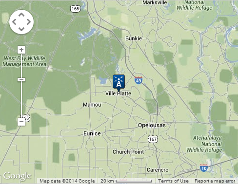 Map location of Ville Platte