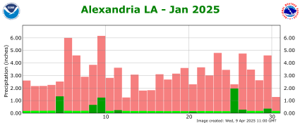 Precipitation plot for previous month