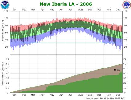 Temperature and precipitation plot for 2006