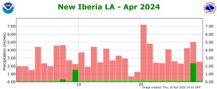 Precipitation plot for previous month