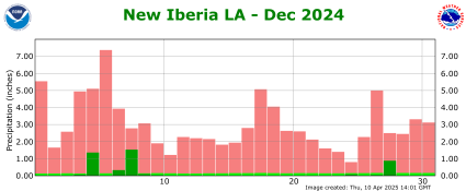 Precipitation plot for previous month