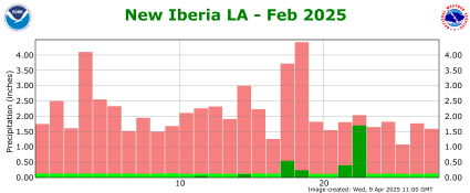 Precipitation plot for previous month