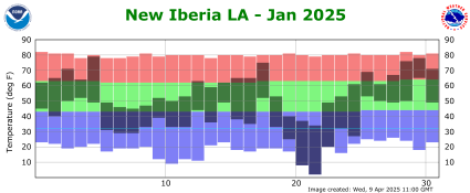 Temperature plot for previous month