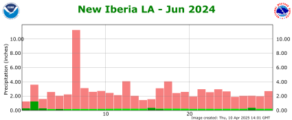 Precipitation plot for previous month