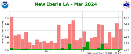 Precipitation plot for previous month