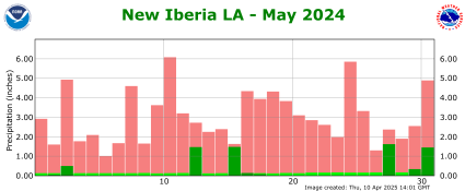 Precipitation plot for previous month
