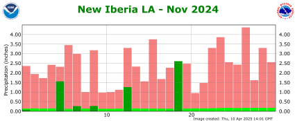 Precipitation plot for previous month