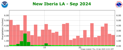 Precipitation plot for previous month