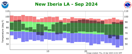 Temperature plot for previous month