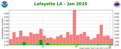 Precipitation plot for previous month