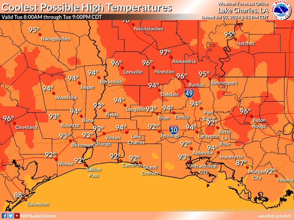 Coolest Possible High Temperature for Day 1