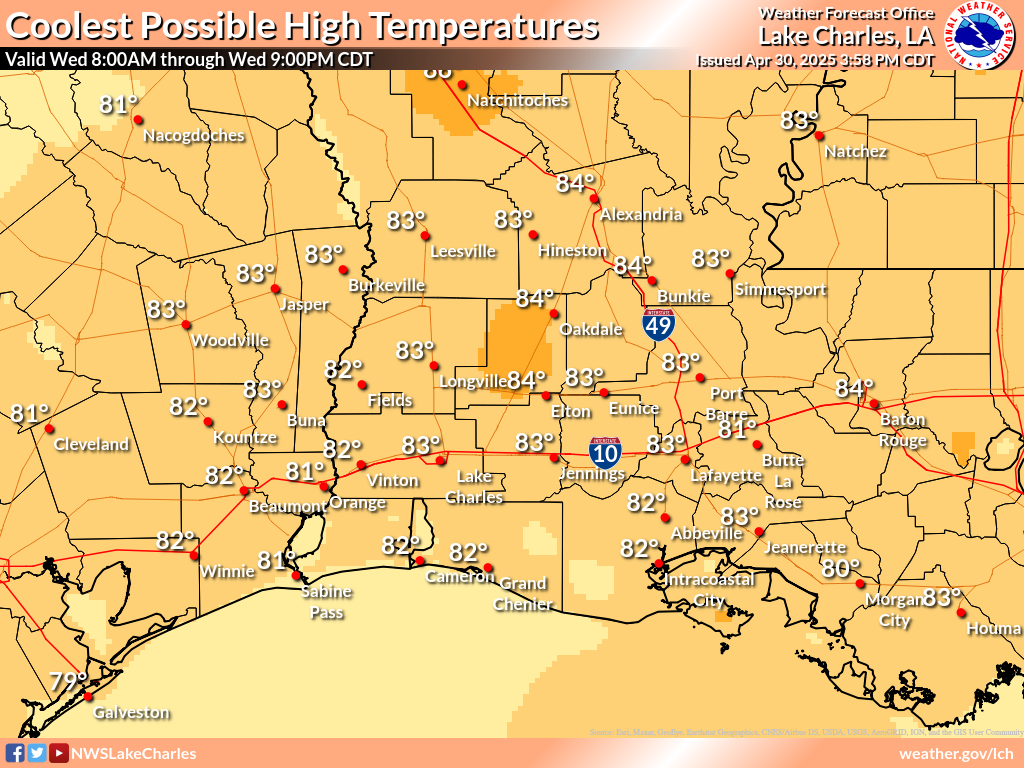 Coolest Possible High Temperature for Day 1