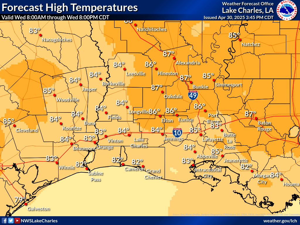 Expected High Temperature for Day 1