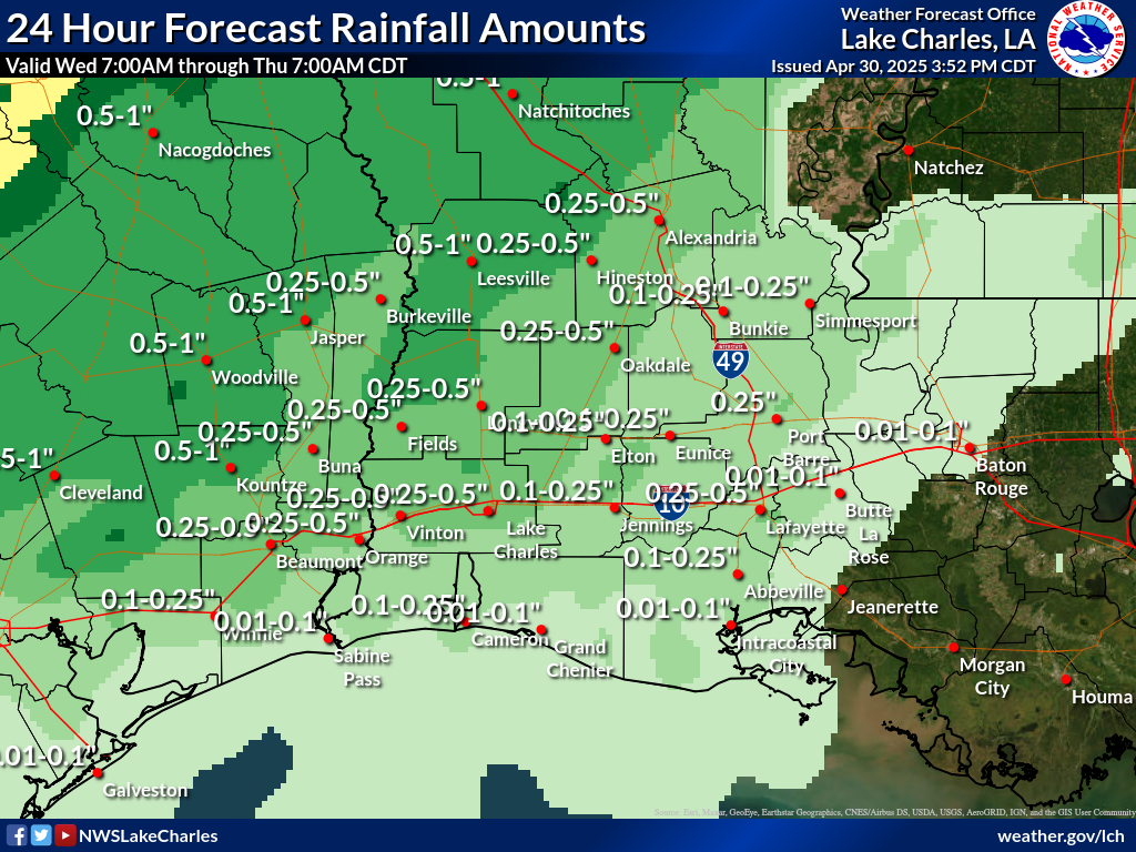 Expected Rainfall for Day 1