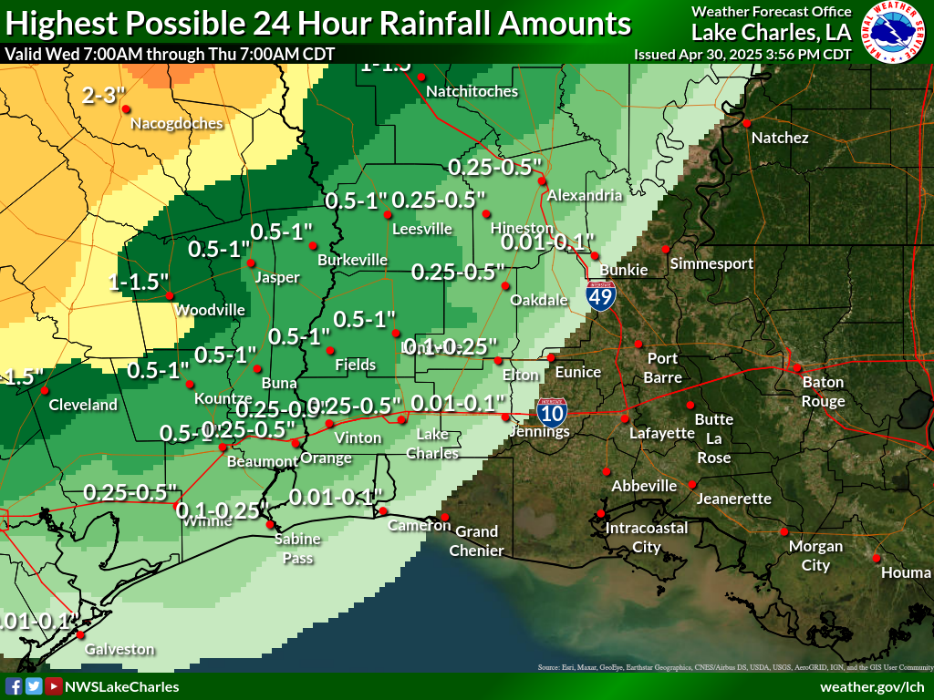 Greatest Possible Rainfall for Day 1