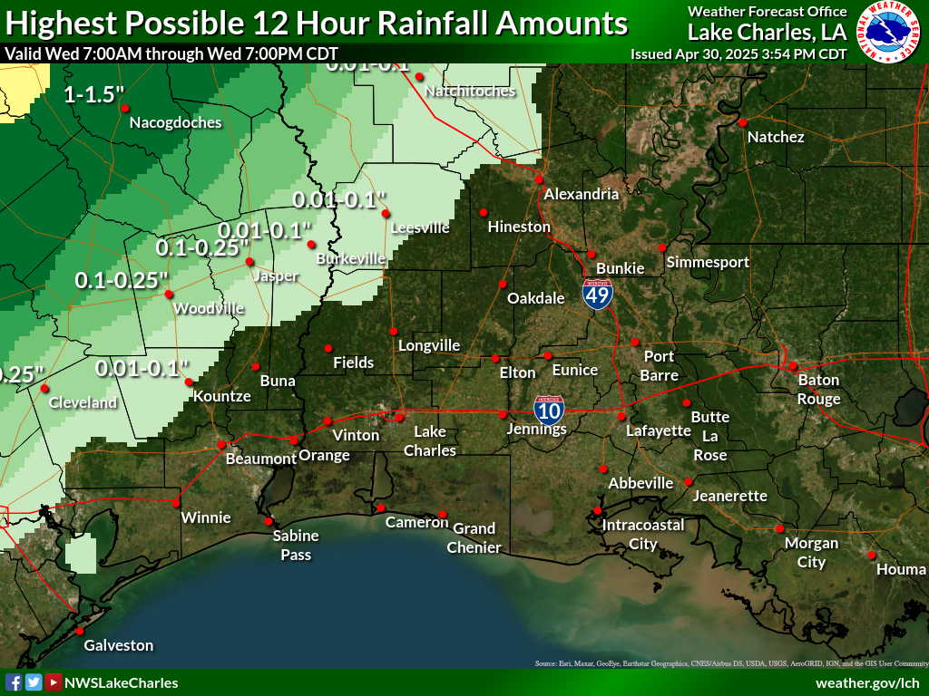 Greatest Possible Rainfall for Day 1