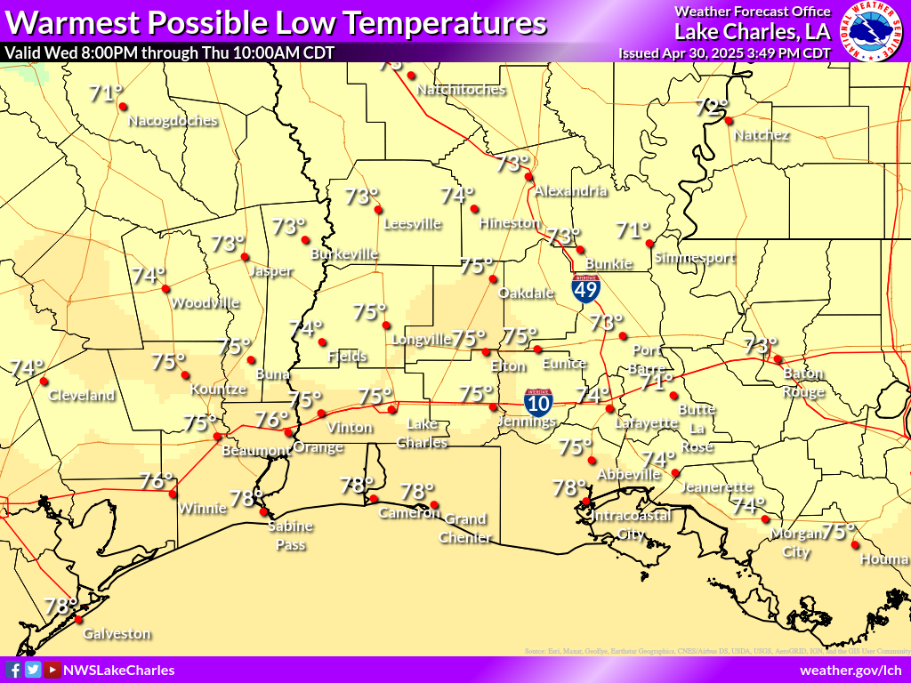 Warmest Possible Low Temperature for Night 1