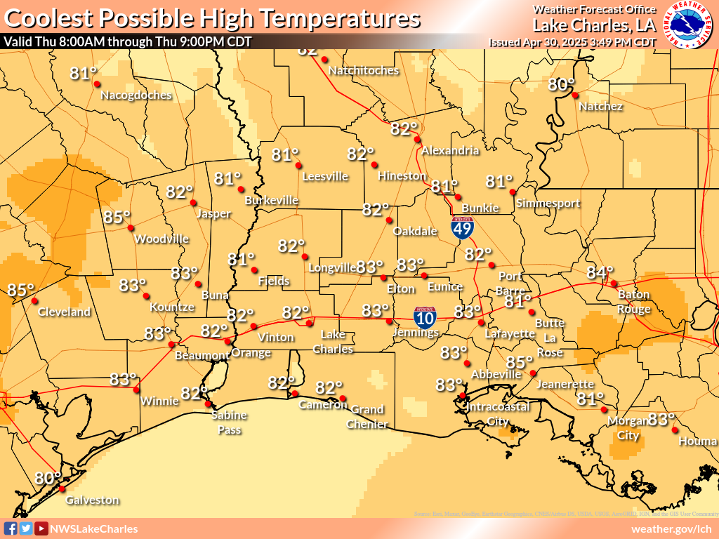 Coolest Possible High Temperature for Day 2