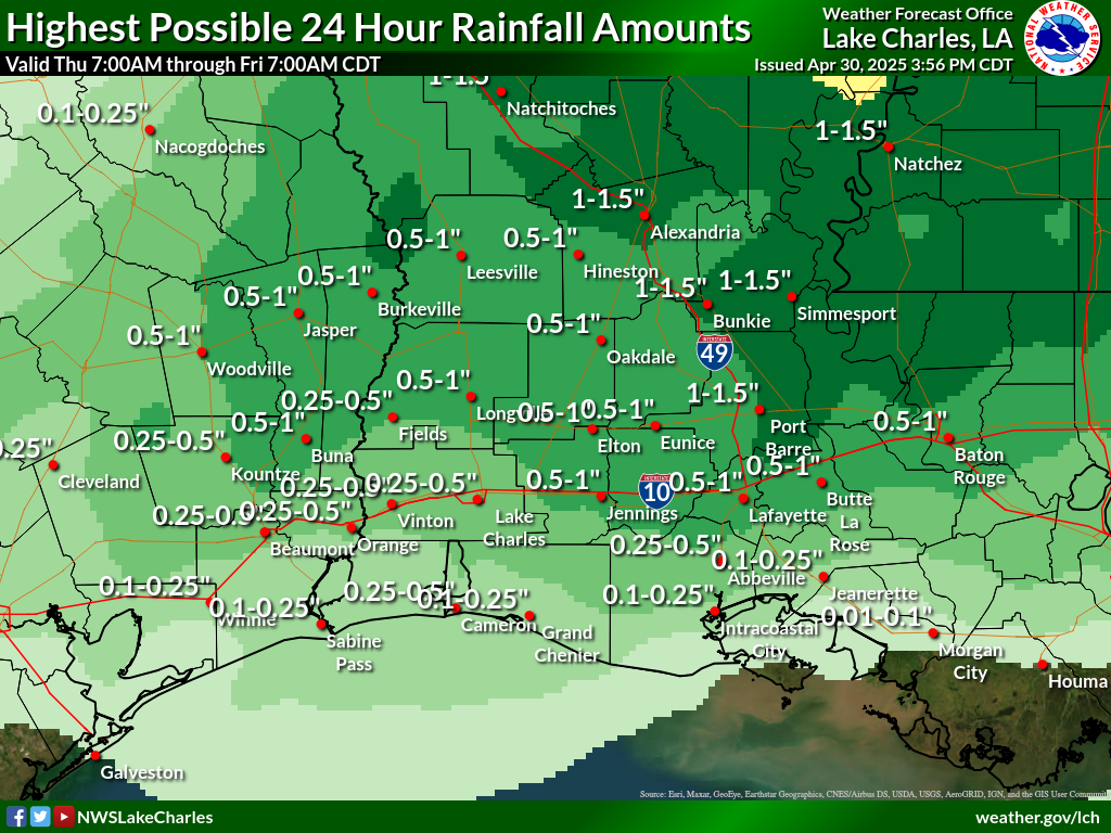 Greatest Possible Rainfall for Day 2