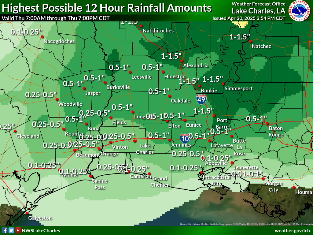 Greatest Possible Rainfall for Day 2