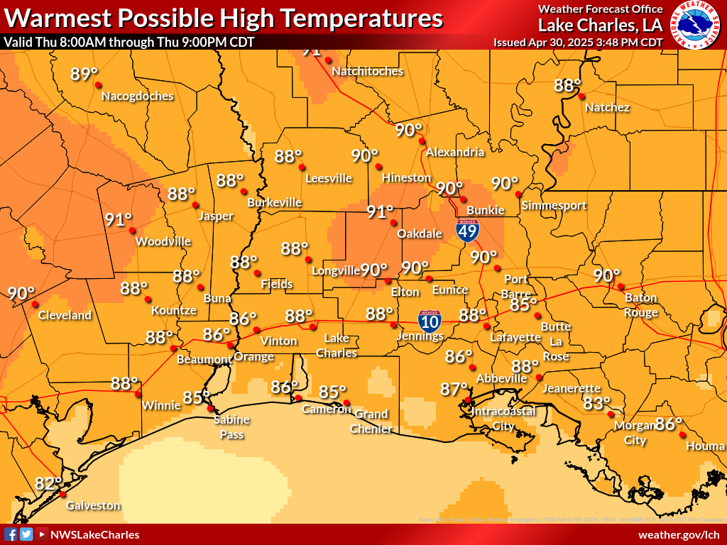 Warmest Possible High Temperature for Day 2