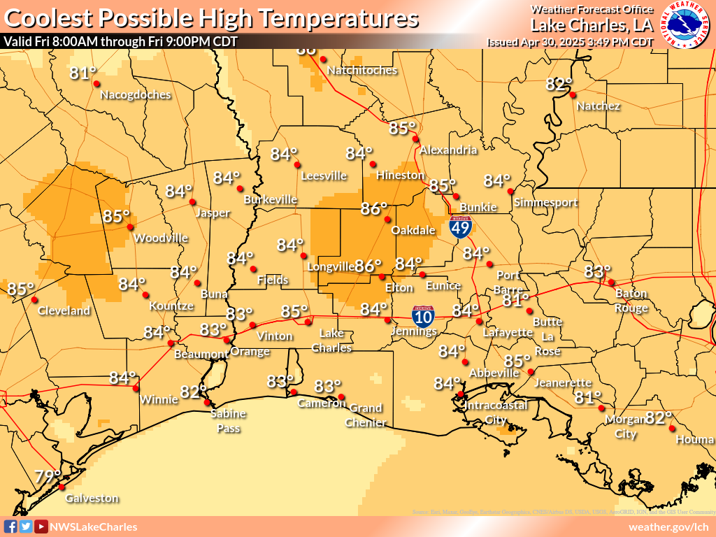 Coolest Possible High Temperature for Day 3