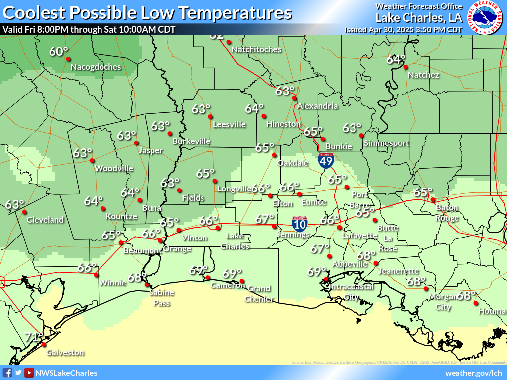 Coolest Possible Low Temperature for Night 3