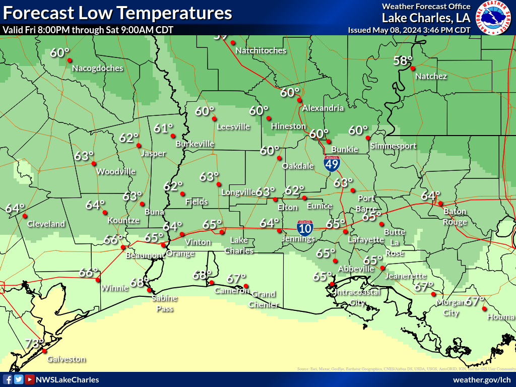 Expected Low Temperature for Night 3