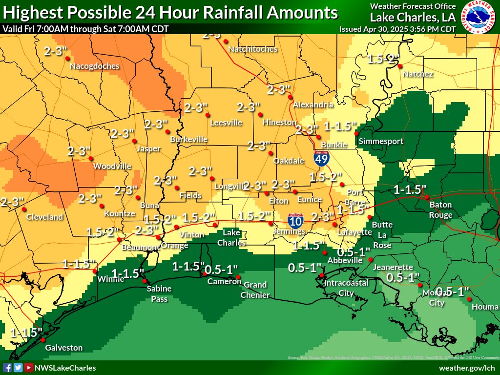 Greatest Possible Rainfall for Day 3